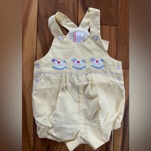 Vintage Baby Boy Rocking Horse Romper Overall Size 6-9 Months